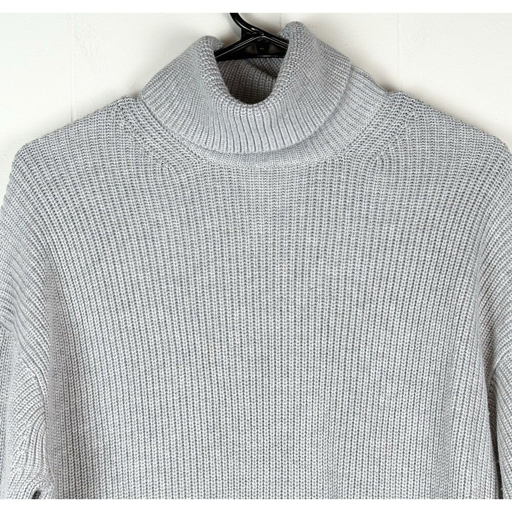J Crew Women's Sweater Cashmere Cotton Grey Neutral Luxury Minimalist Sz Small - Picture 4 of 10